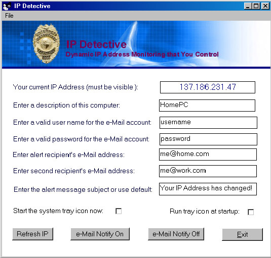 IPD Personal with e-mail alert XP Screenshot